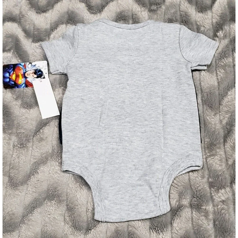 Superman Future Hero Baby 0-3 Months One Piece Bodysuit Mesh Jersey Style NWT